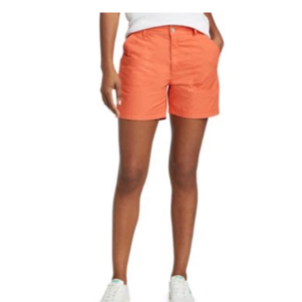 Eddie Bauer Adventurer Ripstop Shorts Sz 14 High Rise Hiking Outdoor Persimmon